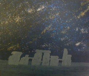 nicola morea - STONEHENGE - smalto su tela - cm. 50x60 - 2011