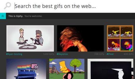 Giphy - directory con migliaia di gif animate da condividere sui social network