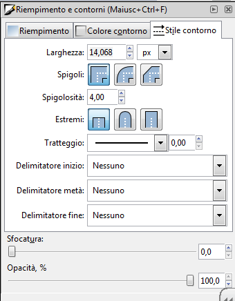 Impostiamo la larghezza del contorno