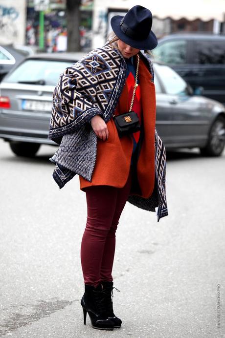 In the Street...Scarf Cape...Milan, Paris & Florence