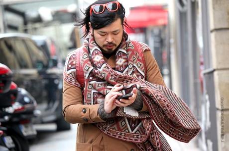 In the Street...Scarf Cape...Milan, Paris & Florence