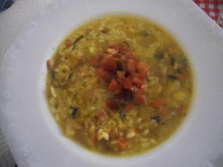 minestrone di riso allo zafferano