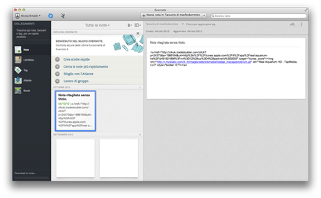 Evernote5 interfaccia
