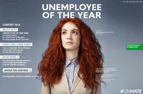 UNEMPLOYEE OF THE YEAR - BENETTON COERENTI CON IL MESSAGGIO UNEMPLOYEE OF THE YEAR - BENETTON COERENTI CON IL MESSAGGIO