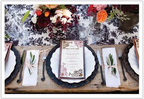 romantic tableset for wedding