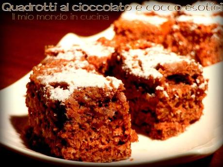 QUADROTTI ESOTICI AL CIOCCOLATO FONDENTE E COCCO