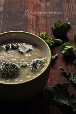 Minestra light di riso con broccoli e fagioli cannellini