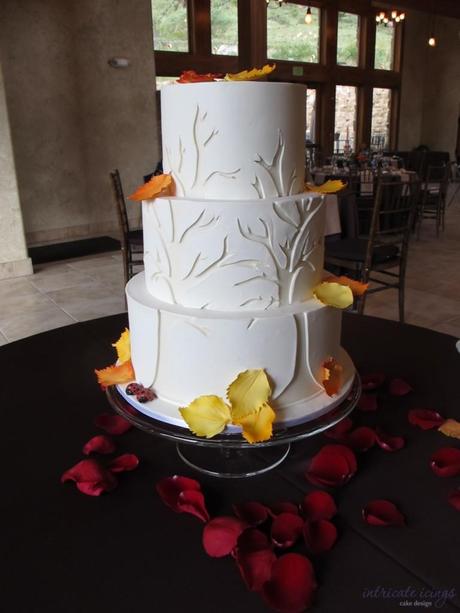 Tree Silhouette Wedding Cake