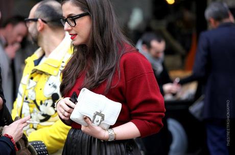 In the Street...Paula...Outside Dolce & Gabbana, Milan Man FW