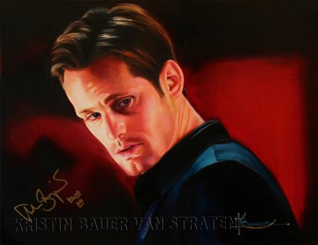 Il ritratto di Alexander Skarsgård realizzato da Kristin Bauer disponibile su Ebay