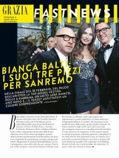 Bianca Balti in Dolce & Gabbana su Grazia magazine