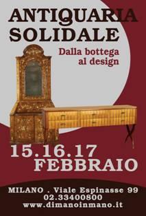 Milano: l'Antiquariato diventa solidale con Di Mano in Mano  dal 15 al 17 febbraio 