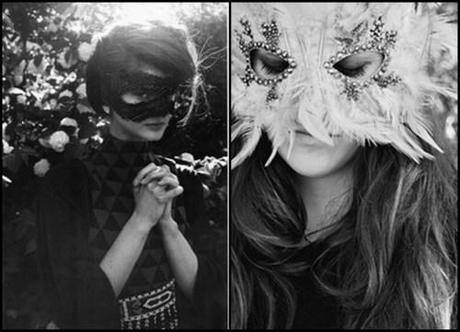 black ana white masks