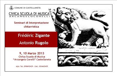 Seminari interpretazione chitarristica Zigante Castellaneta (TA)