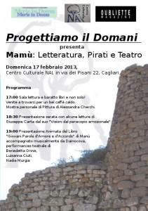 Progettiamo il domani presenta Mamù: Letteratura, Pirati e Teatro, 17 febbraio 2013, Cagliari