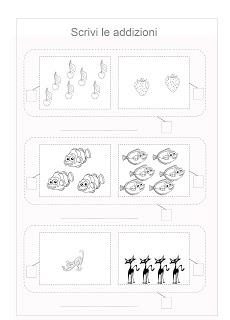 Schede didattiche: addizioni per la prima elementare