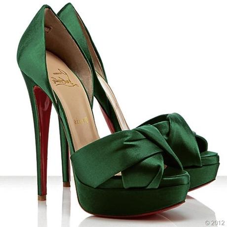 laboutin scarpe verde, emerald green shoes, emrald green laboutin, emerald green colore 2013