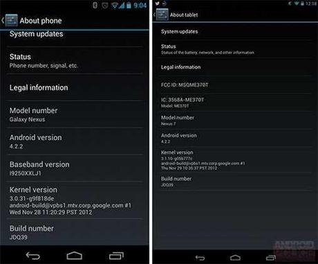 Android 4.2.2 per Nexus 4, Nexus 7 e Nexus 10