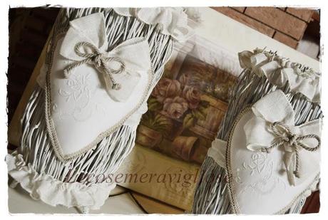 My Shabby nest: cuori haute couture e provenzali, chandeliers, cornici romantiche, Applique e lampade con recupero shabby