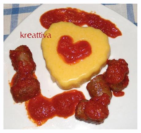 Cuore di polenta con salsiccia