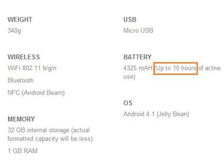 nexus 7 autonomia batteria aumentata con android 4.2.2