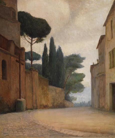 Milano Expo - Walter Lazzaro, Una via di Castelgandolfo,1934, olio su tavola,cm 68x57