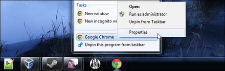 chrome-taskbar-shortcut-properties