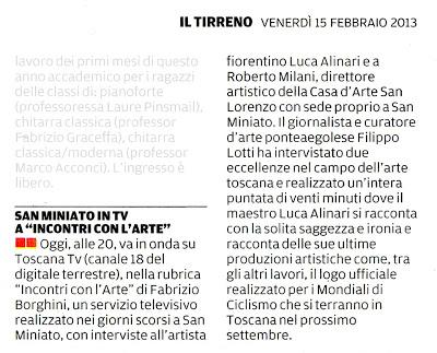 Un po' di ego... oggi sul Tirreno e stasera in TV