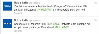 Nokia Italia ci propone l'incredibile opportunità di partecipare al Mobile World Congress 2013!