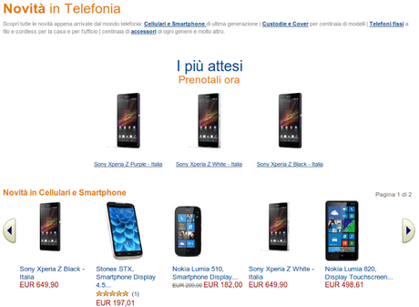 Amazon: tutte le novità nel catalogo dedicato alla Telefonia