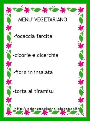 MENU' DELLA DOMENICA...VEGETARIANO