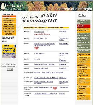 ALPINIA NET RECENSIONE LIBRI DI MONTAGNA