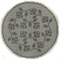 Schemi per il filet: Centro rotondo con roselline