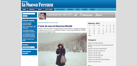 Fashion in Translation on La Nuova Ferrara on-line Newspaper