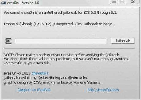 evasi0njailbreak120 [Guida] Eseguire il jailbreak di iOs 6 per tutti i dispositivi con Evasi0n