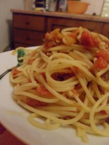 Spaghetti al palombo al cartoccio