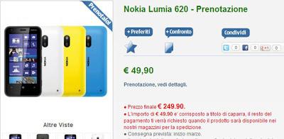 NStore ha iniziato i pre-ordini del Nokia Lumia 620