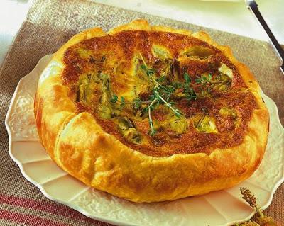 TORTA SALATA AI CARCIOFI, EMMENTAL E ORIGANO