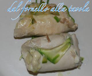 Involtini di pollo con emmental e zucchine