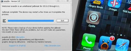 evasion3 [Guida] Eseguire il jailbreak di iOs 6 per tutti i dispositivi con Evasi0n