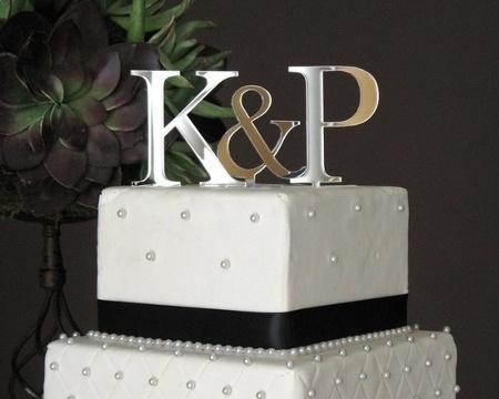 cake topper iniziali sposi