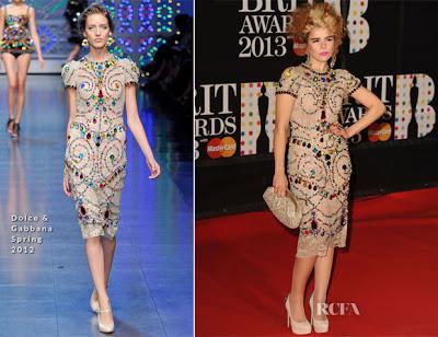 Paloma Faith in Dolce & Gabbana for 2013 Brit Awards