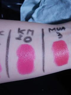 Confronto tra rossetti fucsia