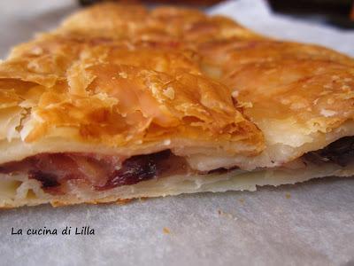 Torte salate: Strudel radicchio, stracchino e pancetta