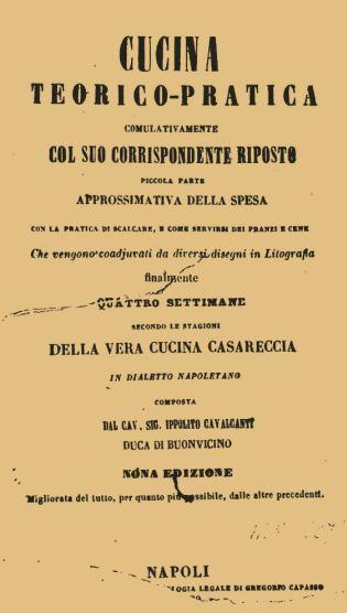 Cucina Teorico pratica di Ippolito Cavalcanti