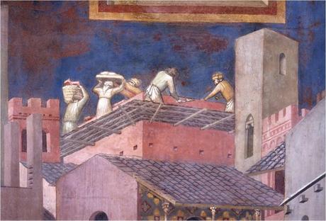 Effetto del Buon Governo i muratori lavorano, Ambrogio Lorenzetti, 1337-1339,  Siena