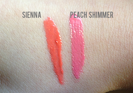 Out The Plumping Lipgloss in Sienna & Peach Shimmer.