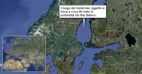 Il luogo del ritrovamento nel Mar Baltico