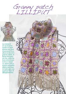 Crochet Mon Amour Sciarpa con granny patch Lilliput Scheda tecnica in formato PDF stampabile