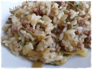 risotto salsiccia carciofi patate